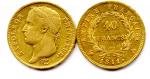 Lot de deux pièces 40 Francs Napoléon Ier (tête laurée)...