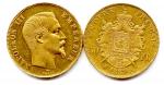 Lot de deux pièces 50 Francs Napoléon III (tête nue)...