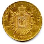 Napoléon III (tête laurée) 100 Francs 1868 Paris. T.B./Très beau.