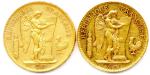 Lot de deux pièces IIIe République : 100 Francs or...
