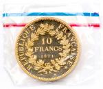 Piéfort en or 10 Francs Hercule 1971 (84,15g) sous sachet...