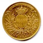 Monaco Prince Albert Ier 100 Francs (Roty) 1896 Paris. Infimes...