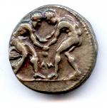 Pamphylie - Aspendos (380-325) Statère d'argent. Pozzi 2785 var.Très beau.