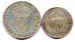 Lot de deux monnaies d'argent de Louis XIII (1610-1643) :...