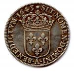 Louis XIV (1643-1715) Demi-écu d'argent à la mèche courte 1643...