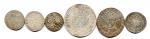 Lot de six monnaies d'argent de Louis XIV : Douzième...