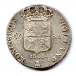 Royaume de Hollande - Louis Napoléon (1806-1810) 50 stuivers d'argent...