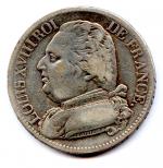 Louis XVIII (1815-1824). 5 francs argent (type au collet) 1814...