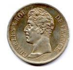 Charles X (1824-1830). 5 Francs en argent 1824 Paris.D'une grande...