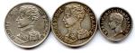Lot de trois monnaies d'argent d'Henri V Duc de Bordeaux...