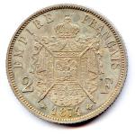 Napoléon IV (1856-1879). Essai 2 Francs argent 1874.Superbe spécimen.