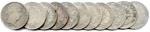 Lot de onze pièces d'argent 5 Francs Napoléon Ier :...
