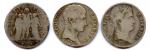 Lot de cinq monnaies dargent :Consulat 5 Francs Hercule an...