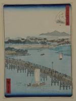 HIROSHIGE (1797-1858)Estampe de la série des Cent vues d'Edo (Edo...