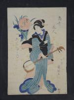 JAPON. ENSEMBLE comprenant DEUX DIPTYQUES, portraits d'acteurs part Toyokuni III...