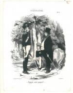 Honoré DAUMIER (1808-1879)"Nouveautés philantropiques""-Voyageur, votre passeport ?...."Deux lithographies. 33 x...