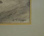 Paul  Alfred de CURZON (1820-1895)Crique.Lithographie signée en bas à...