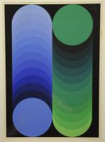 Victor VASARELY (Pécs, 1906 - Paris, 1997)Estampe en couleur.Numérotée 62/250...