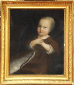École HOLLANDAISE du XVIIe ?Portrait d'enfant.Pastel.44,5 x 36,5 cm.