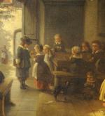 Johannes Anthonie Balthazar STROEBEL (1821-1905)La leçon, 1857. Huile sur toile,...