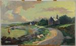 Georges PAUL-MANCEAU (1872-1955)"Paysage breton". Huile sur carton, signée en bas...
