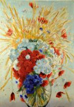 Jacques-Henri LARTIGUE (1894-1986)Bouquet de fleurs.Carton fort.104 x 74,5 cm.