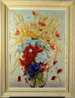 Jacques-Henri LARTIGUE (1894-1986)Bouquet de fleurs.Carton fort.104 x 74,5 cm.
