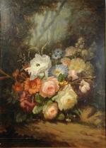 A. DUSSAUCE (XIXe)Bouquet de fleurs.Panneau signé A. Dussauce am Ehrter...