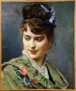 Raimundo DE MADRAZO Y GARRETA (1841-1920)Portrait de femme.Toile signée.47 x...