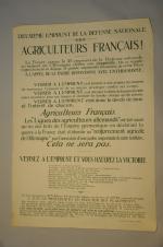 "Deuxième Emprunt De La Défense Nationale- Agriculteurs Français".Affiche imprimée par...