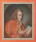 Pierre-Martin BARAT (Paris, 1736 - Nîmes, 1787)Portrait de Voltaire.Pastel. Porte...