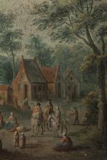 Balthazar BESCHEY (1708 - Anvers, 1776), attribué à.Paysans et cavaliers...