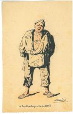 Pierre LETUAIRE (1798-1884)8 caricatures.Encre et aquarelle sur papier fort. Signées...