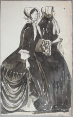 Charles JACQUES (1879-1959) MoutonFusain et rehauts de blanc sur papier...