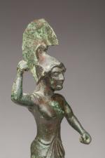LARAN (Arès ?)  Bronze fonte pleine. Coiffé d'un casque...