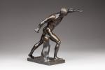 GLADIATEUR BORGHESE.Bronze patiné. Édition du Musée du Louvre, XXe. Haut....
