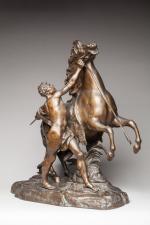 Guillaume I COUSTOU (1677-1746), d'après.Cheval de Marly.Bronze patiné et signé.Haut....
