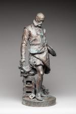 Louis Ernest BARRIAS (1841-1905)Bernard Palissy dans son atelier.Bronze pâtiné et...