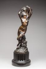 Jan Jozef JACQUET (1822-1898)Vénus et l'amour.Bronze patiné, signé et daté...