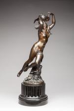 Jan Jozef JACQUET (1822-1898)Vénus et l'amour.Bronze patiné, signé et daté...