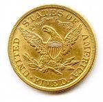 Etats-Unis d'AmériqueCinq dollars or 1907 (tête de Liberté) Philadelphie.(8,40 g)Coups...