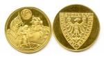 Lot de 2 pièces commémoratives en or :Premier pas sur...