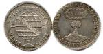 Lot de deux monnaies d'Amérique du Sud :960 reis 1814...