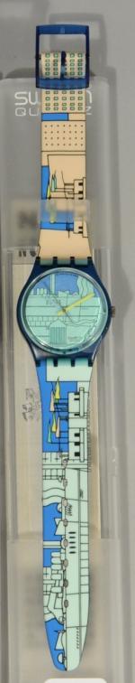 SWATCH METROSCAPE. GN 109.Mendini's, 1990.Guide Swatchwatches p. 177.
