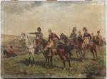Paul PERBOYRE (act.c.1850-c.1920) Napoléon et ses généraux sur un champ...
