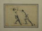 Paul GAVARNI (1801-1866), attribué àLes duellistes.Crayon sur papier signé en...