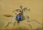 Auguste Denis RAFFET (1804-1860)Cavalier arabe. Étude pour la prise de...