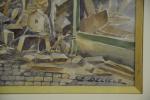 E. DELILLE (XXe)"Verdun - 1916"Aquarelle signée en bas à droite...