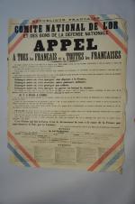 Réunion de 9 AFFICHES 1914-1918 : - "Comité National De...