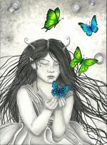 Natacha BAILLY
« Fée aux Papillons »
Encre de Chine et Aquarelles.